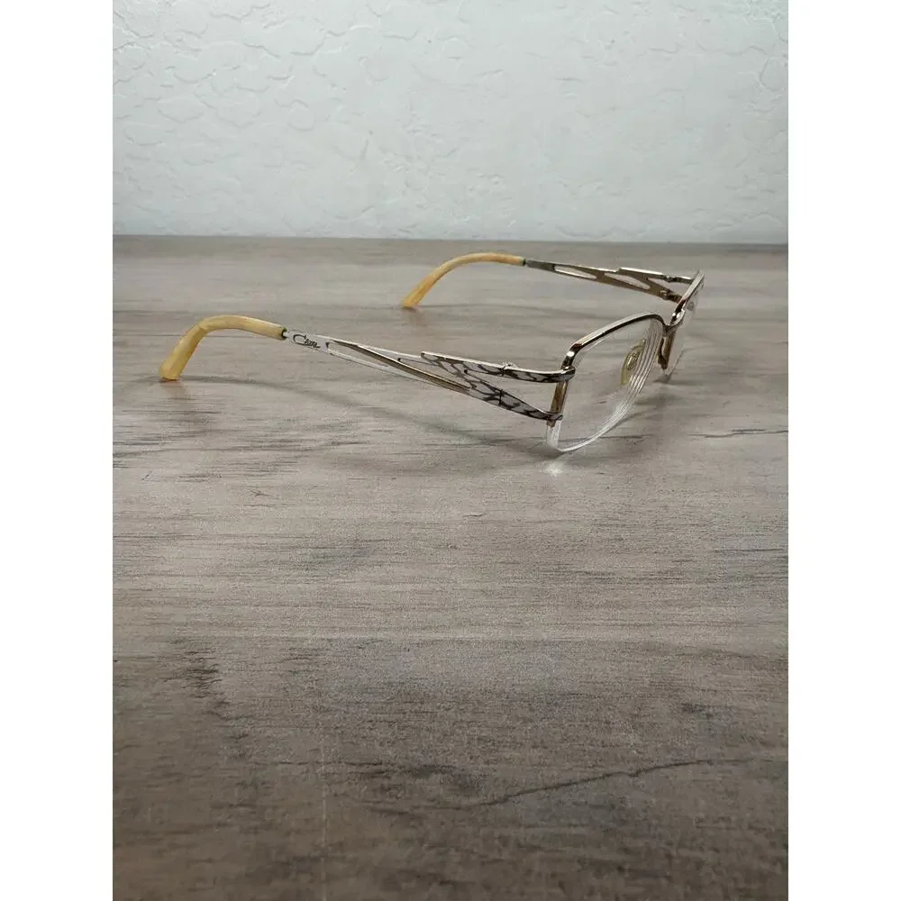Cazal Semi-Rimless‎ Eyeglasses Gold Vintage Germany Women's Frames-EUC